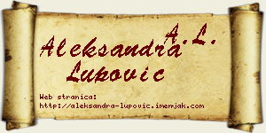 Aleksandra Lupović vizit kartica
